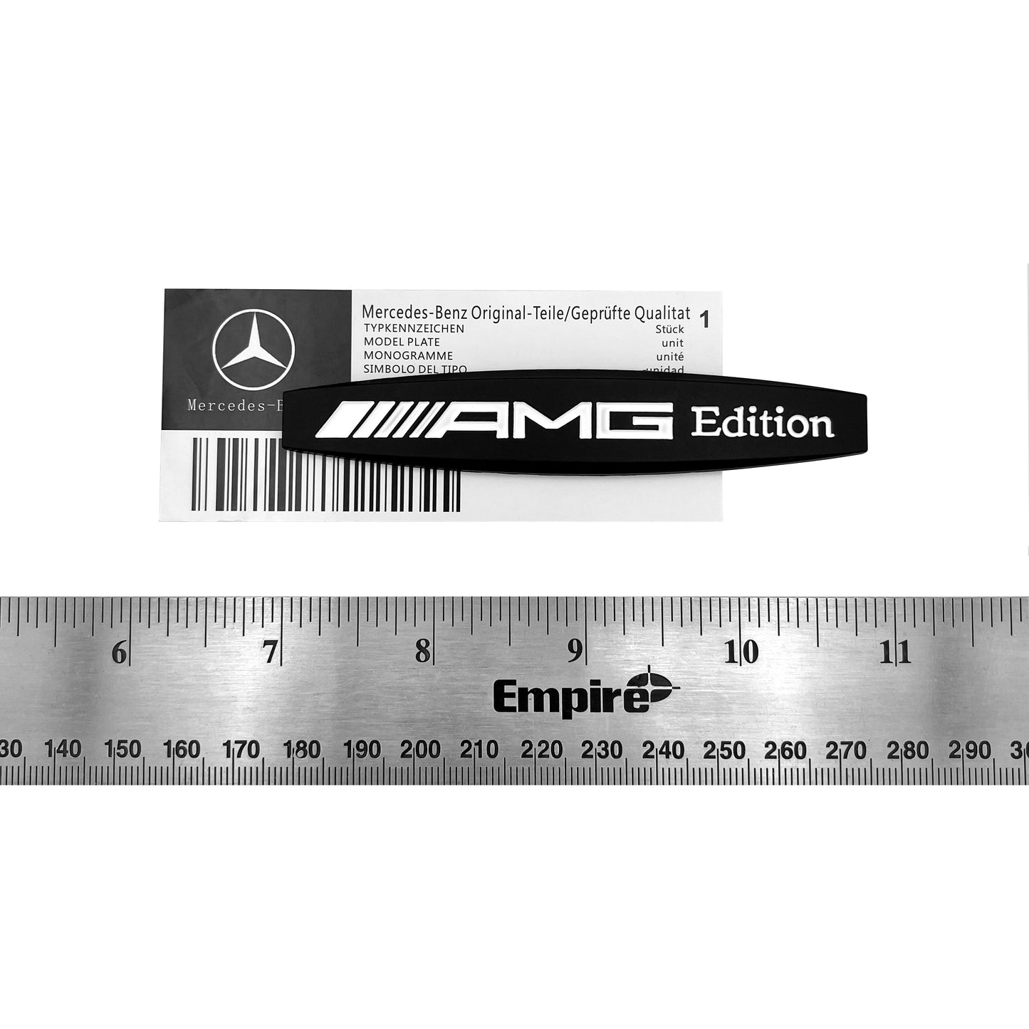 Mercedes Benz 2X AMG Edition Black Emblem Metal Side Fender 3D Trunk Badge