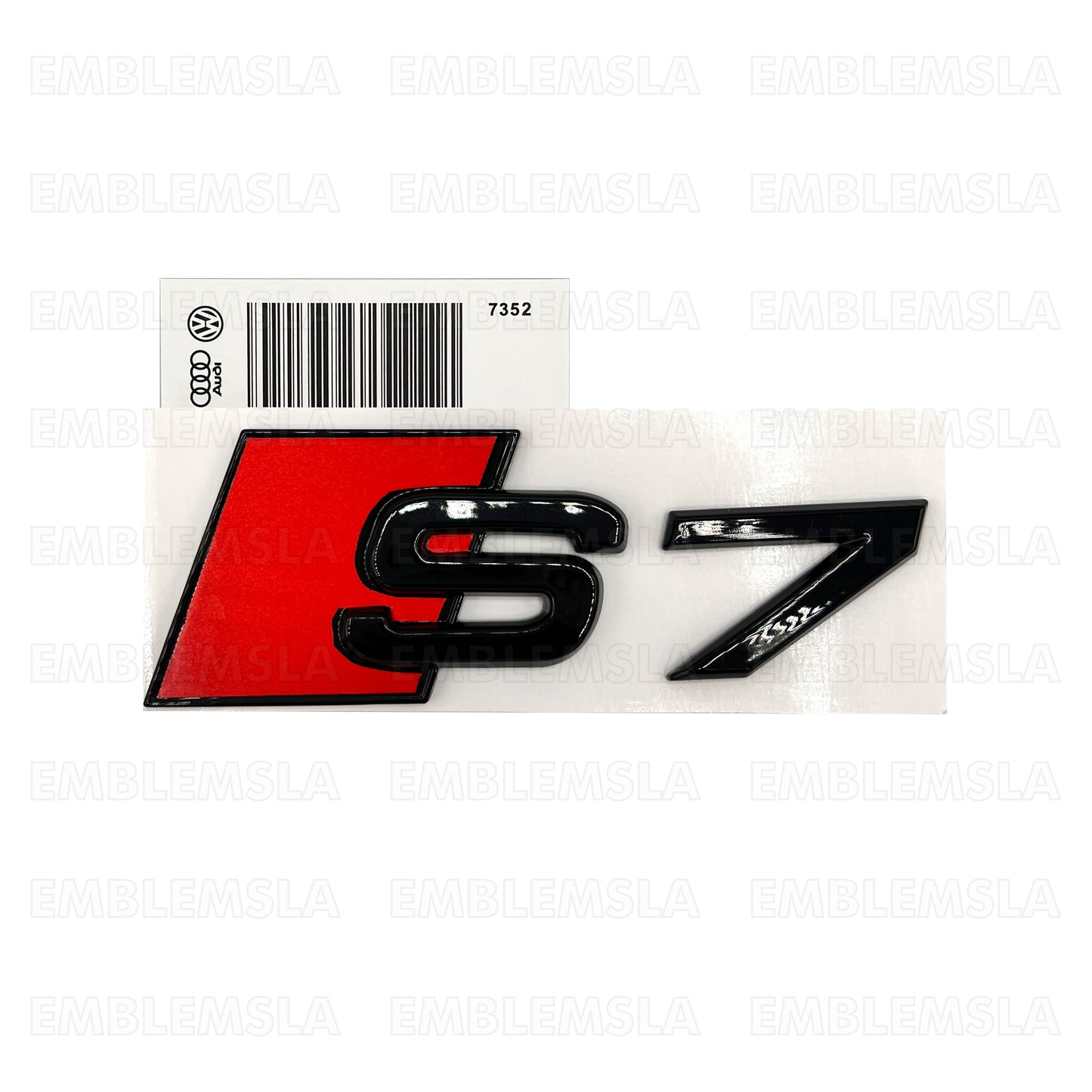 Audi S7 Emblem Gloss Black 3D Rear Trunk Lid Badge OEM S Line Logo Nameplate A7