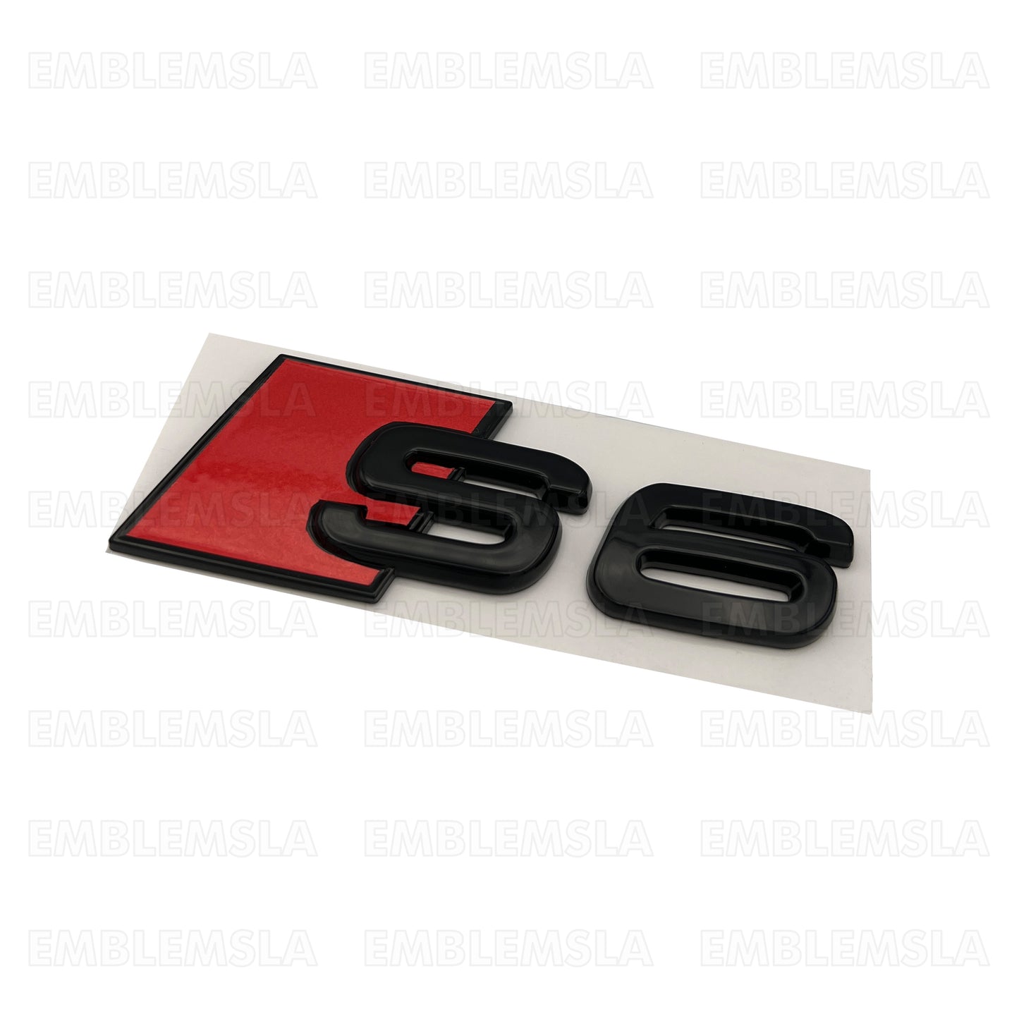 Audi S6 Gloss Black Emblem 3D Badge Rear Trunk Lid for Audi S Line Logo A6