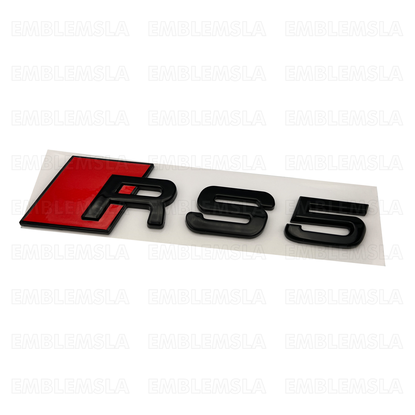 Audi RS5 Gloss Black Emblem 3D Badge Rear Trunk Tailgate for Audi RS5 S5 Logo A5