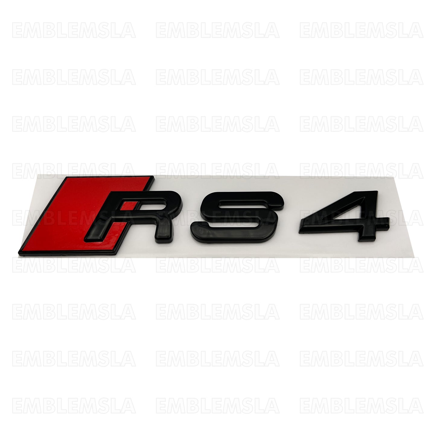 Audi RS4 Gloss Black Emblem 3D Badge Rear Trunk Tailgate fit Audi RS4 S4 A4 Logo