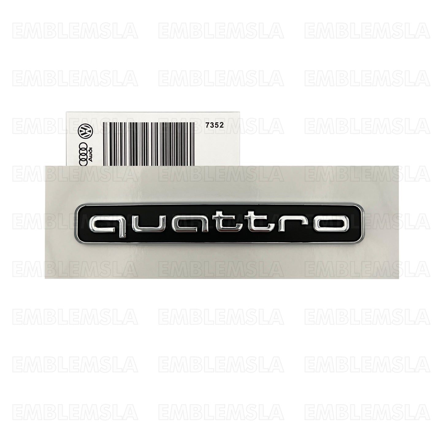 Audi Quattro Rear Emblem Black Chrome 3D Trunk Badge OEM A3 A4 A5 A6 A7 A8 Q5 Q7