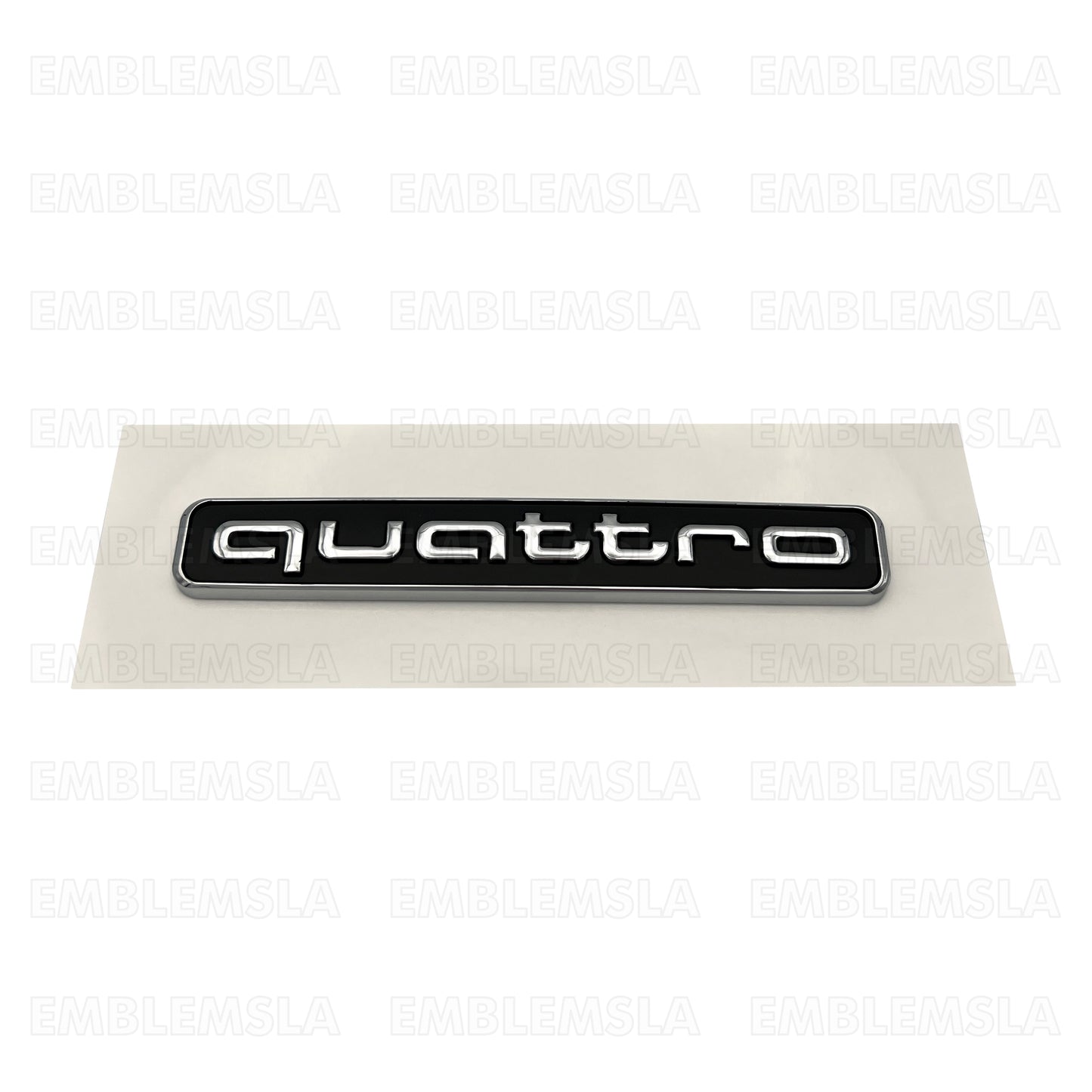 Audi Quattro Rear Emblem Black Chrome 3D Trunk Badge OEM A3 A4 A5 A6 A7 A8 Q5 Q7