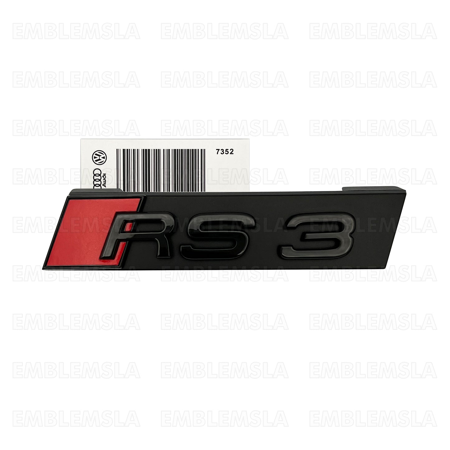 Audi RS3 Front Grill Emblem Gloss Black for RS3 A S3 Hood Grille Badge Nameplate