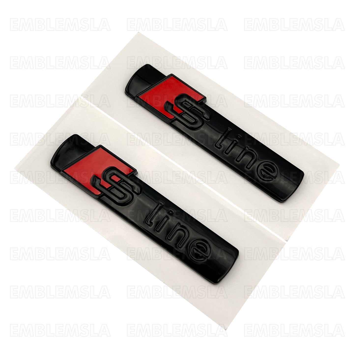 Audi S-Line Gloss Black Badge Emblem 3D A3 A4 A5 A6 A7 Q5 TT Side Fender