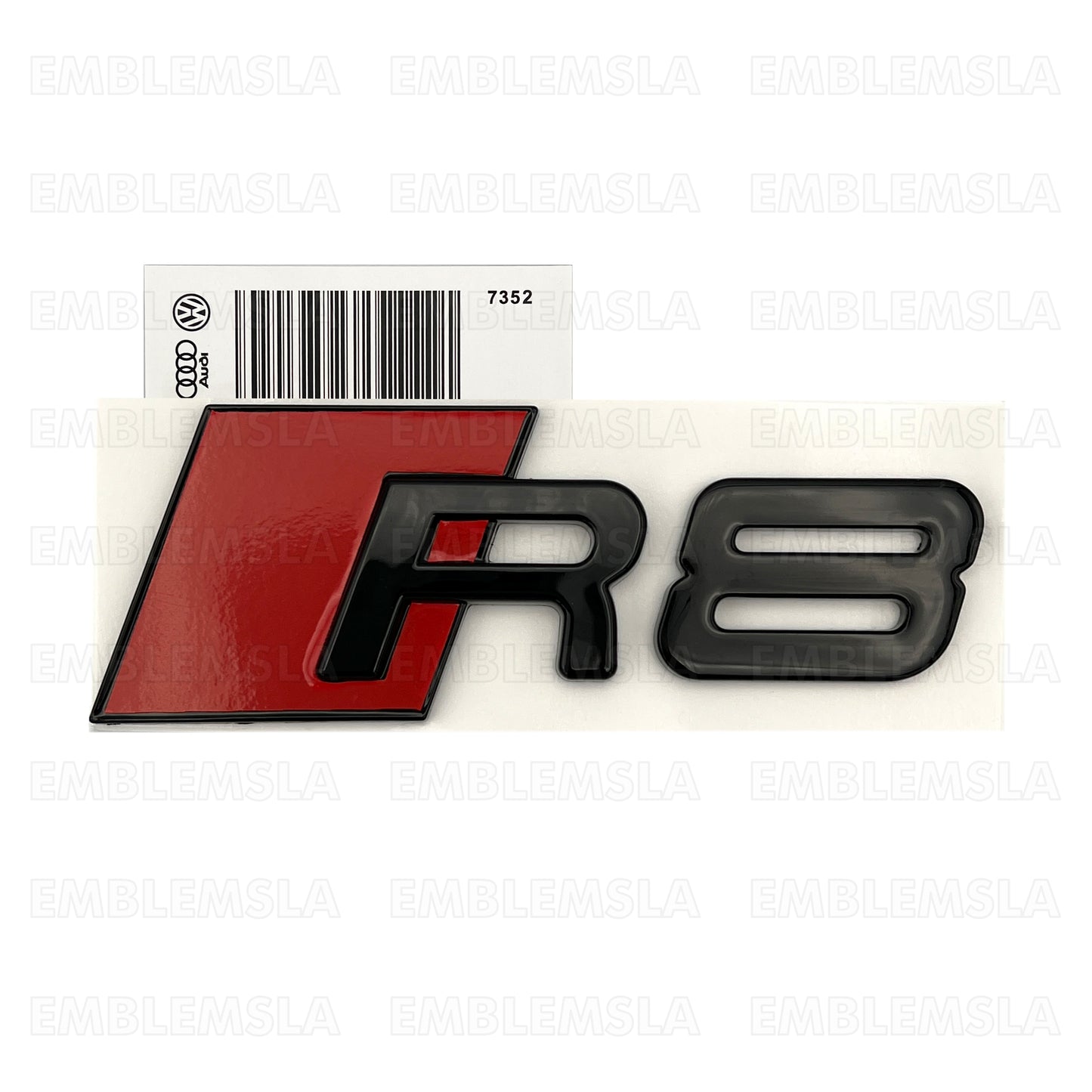 Audi R8 Gloss Black Emblem 3D Badge Rear Trunk Lid for Audi S Line Logo Modified