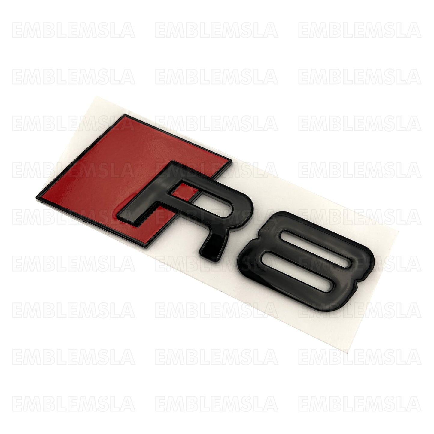Audi R8 Gloss Black Emblem 3D Badge Rear Trunk Lid for Audi S Line Logo Modified
