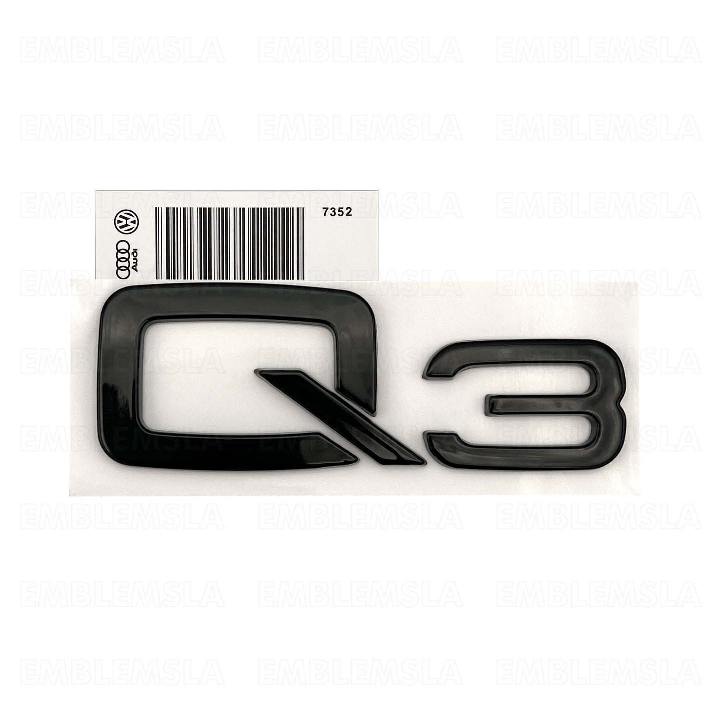 Audi Q3 Gloss Black Emblem 3D Rear Trunk Lid Badge OEM S Line Logo Nameplate SQ3