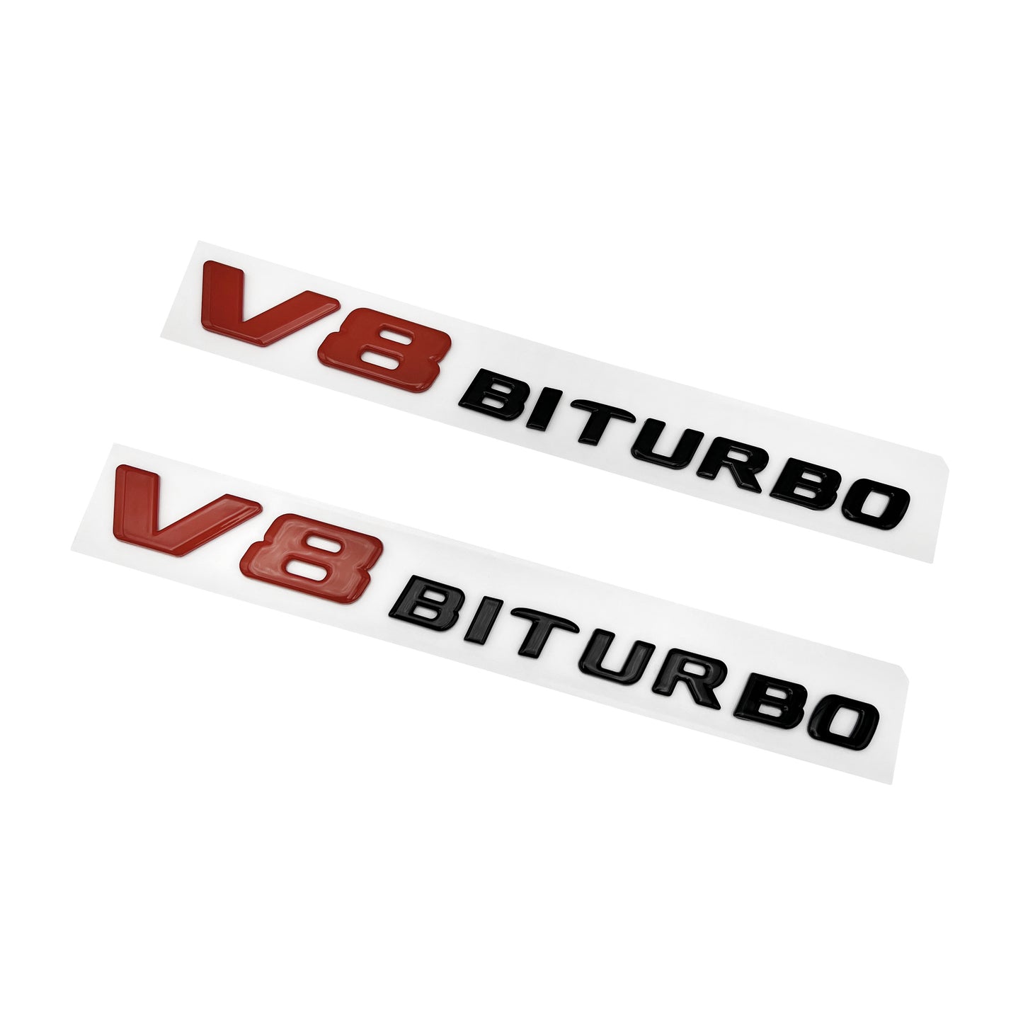 2017+ Mercedes Benz C63 E63 AMG V8 BiTurbo Emblem Side Fender 3D Badge Red Black