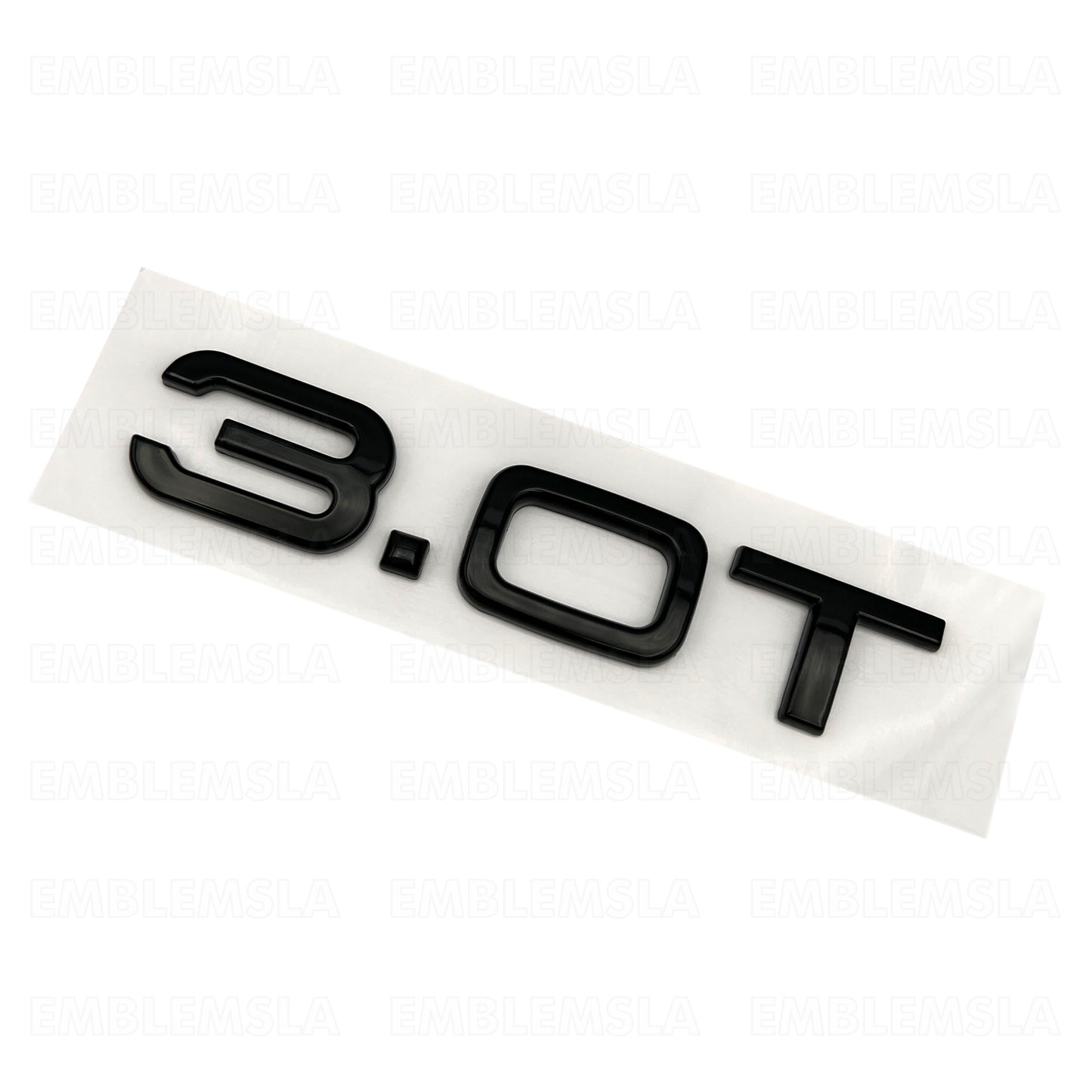 Audi 3.0T Gloss Black Emblem 3D Rear Trunk Badge Nameplate Compact S Line OEM A6