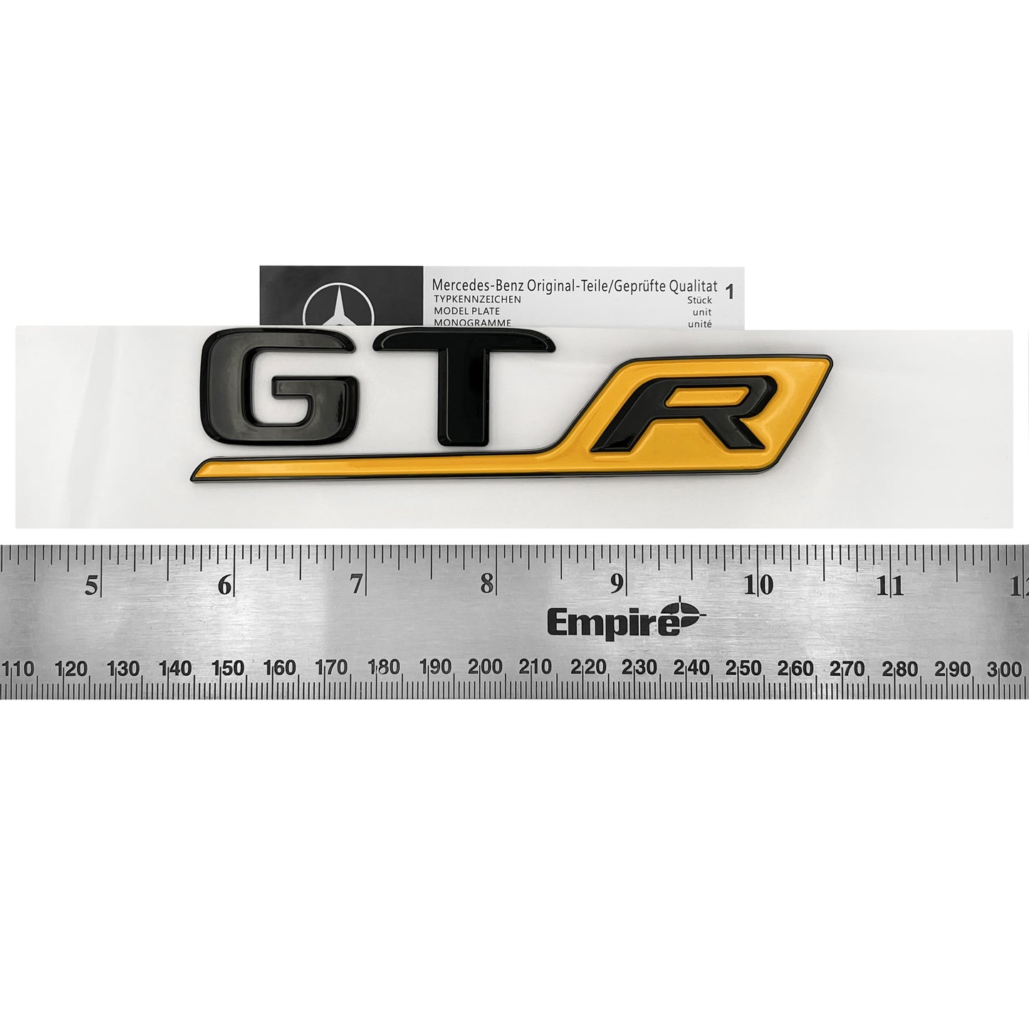 Mercedes Benz GTR GT R OE AMG Emblem Gloss Black Yellow 3D Trunk Rear Badge