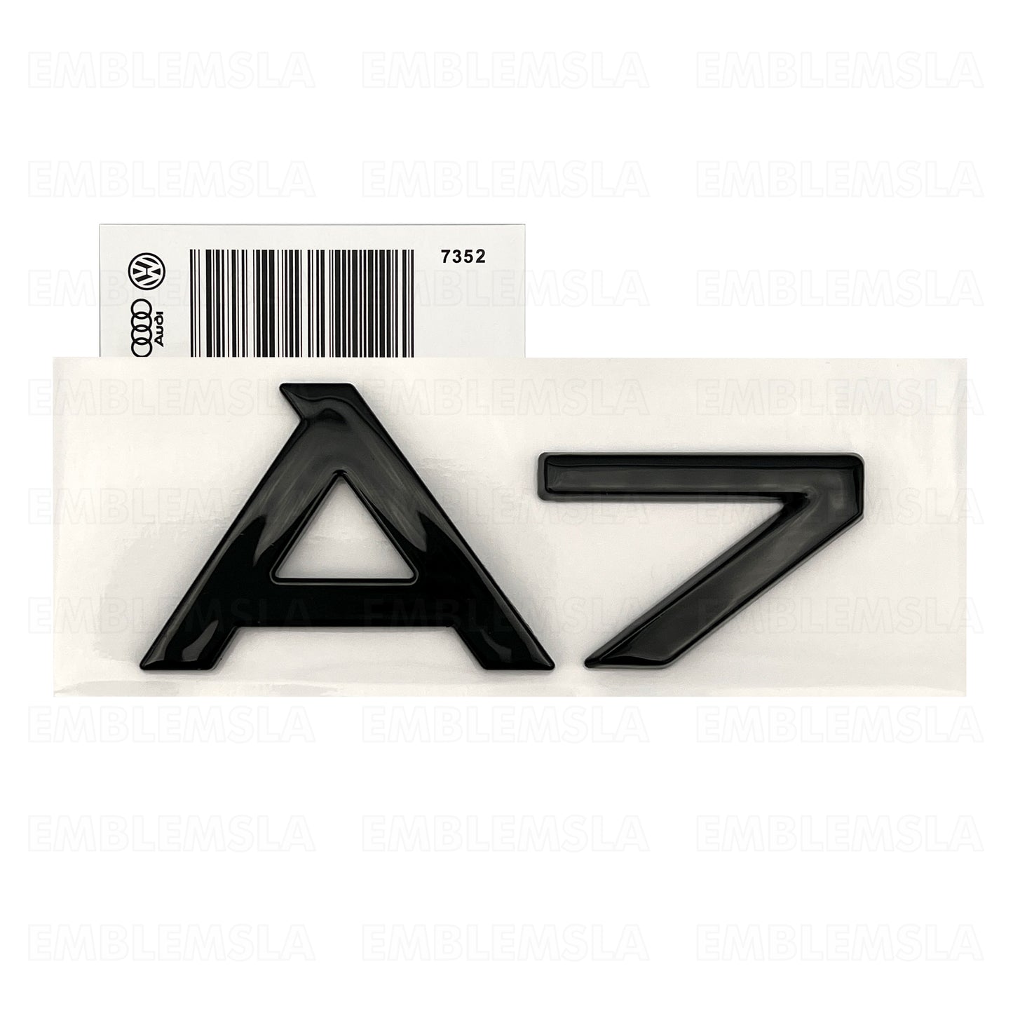 Audi A7 Gloss Black Emblem 3D Rear Trunk Lid Badge OEM S Line Logo Nameplate