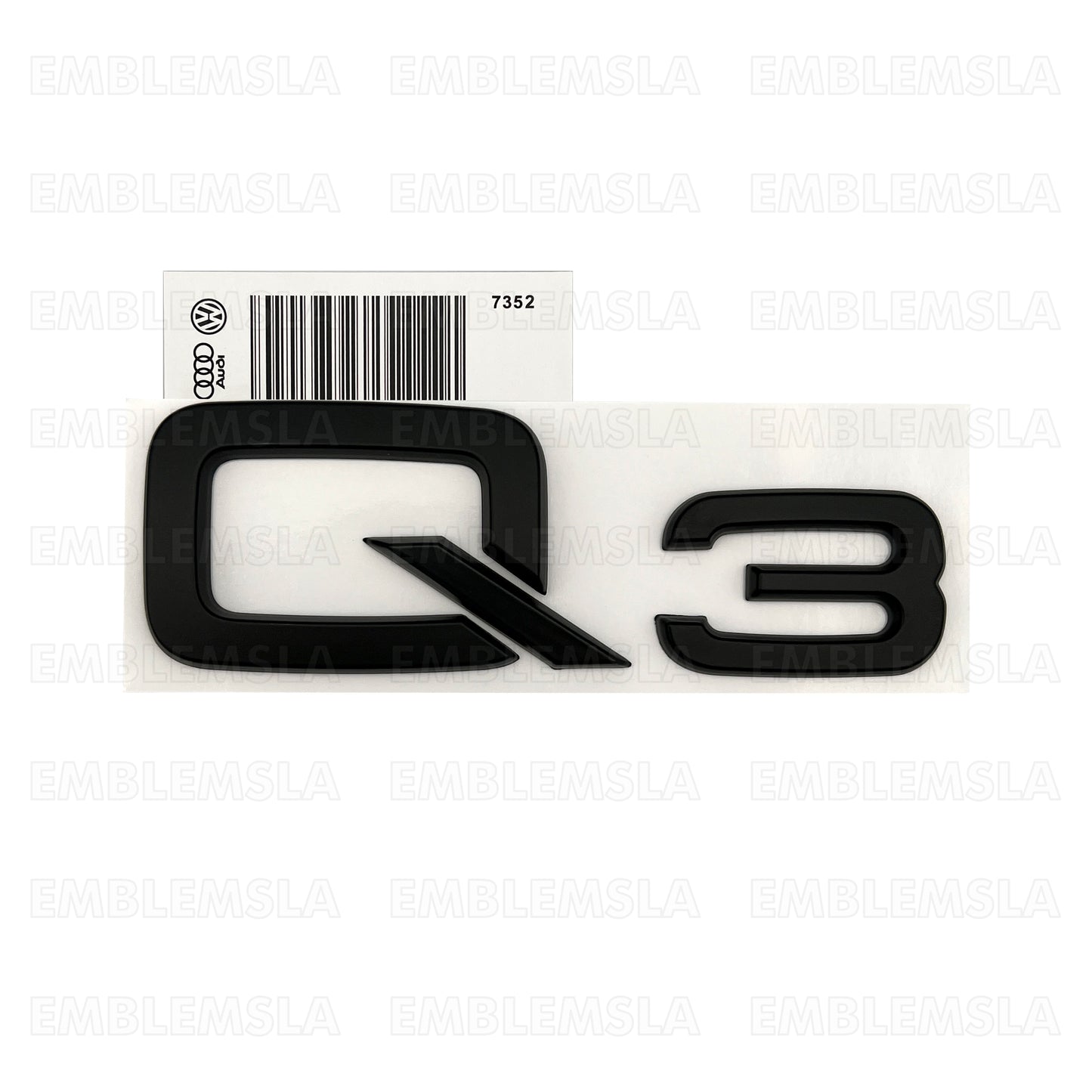 Audi Matte Black Q3 Rear Emblem 3D Trunk Lid Badge OEM S Line Logo Nameplate SQ3