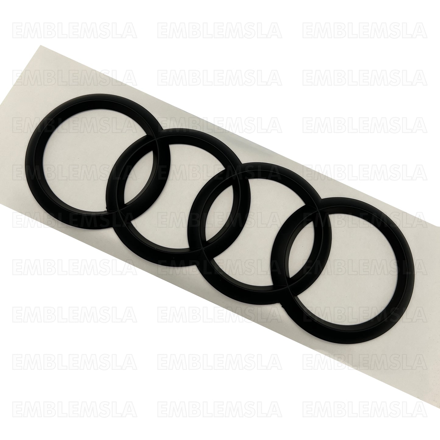 Audi Rear Rings Gloss Black 203mm Trunk Lid Emblem Badge Logo A4 S4 S6 A6 Q3 Q5