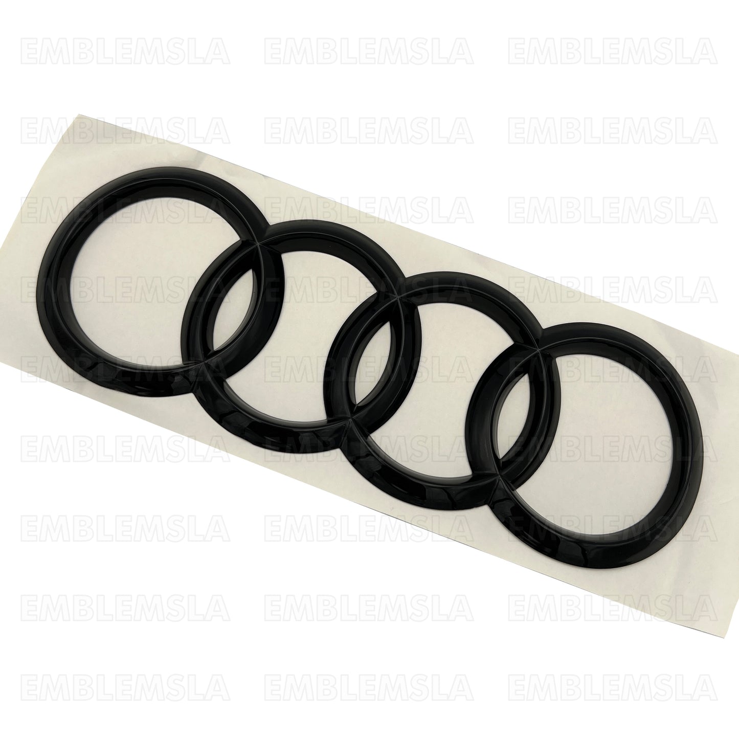Audi Matte Black Rings Trunk Liftgate Emblem Rear Logo Badge for Q3 Q5 SQ5 Q7 A6 216mm