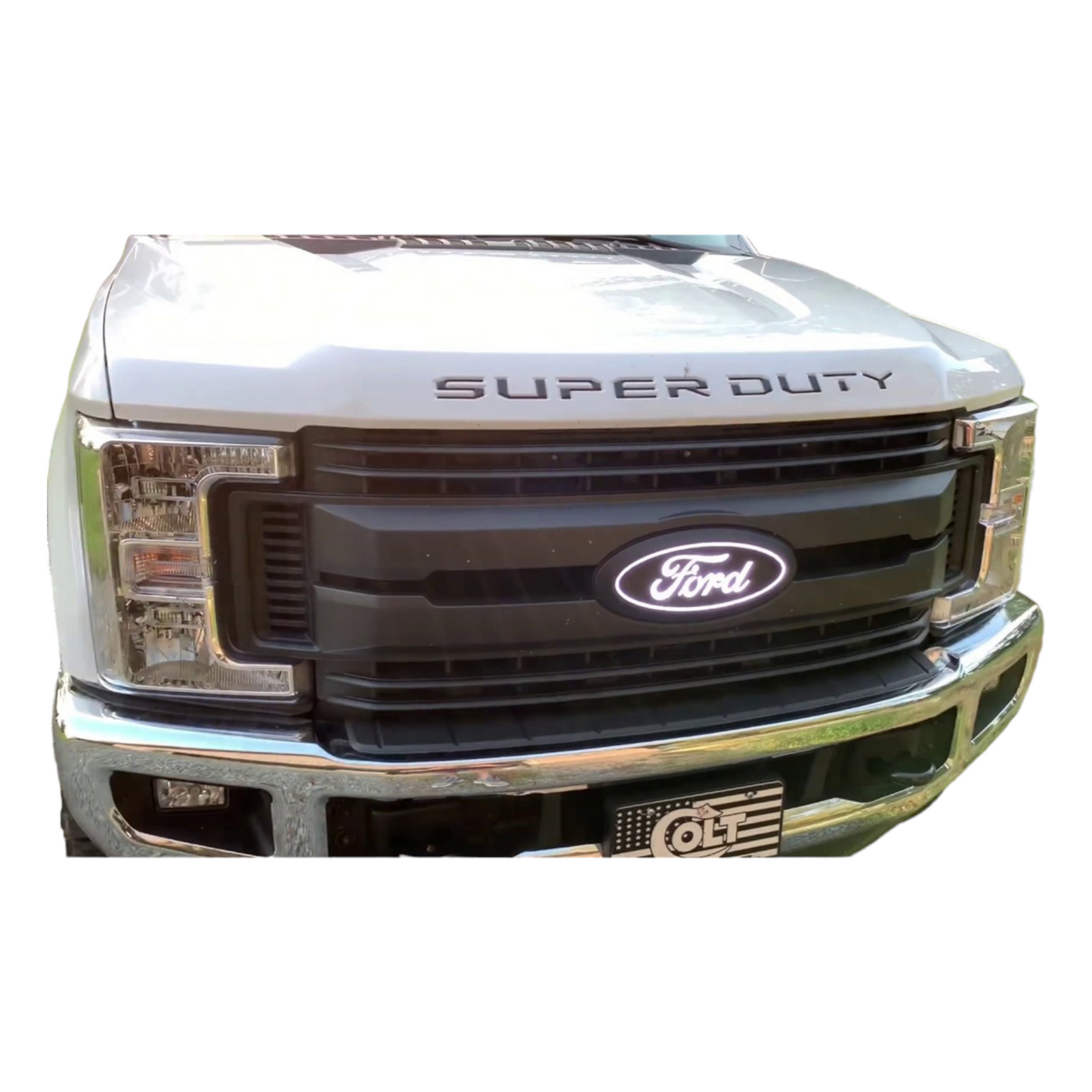 2017-2021 Ford Super Duty F-250 F-350 Front Hood Inserts Letters Emblem Matte Black