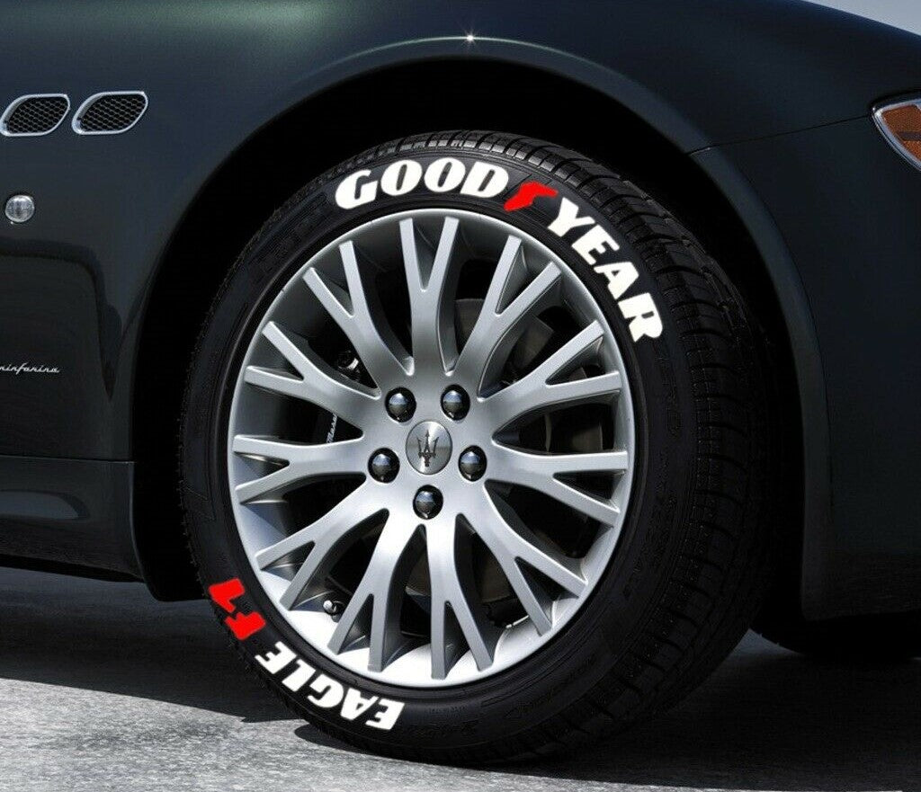 Permanent Tire Lettering Stickers Good Year Eagle F1 4 wheels 1.25" for 14"to 24