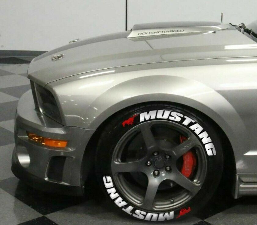 Permanent Tire Lettering Stickers Mustang set for 4 wheels 1.25" for 14" to 24"