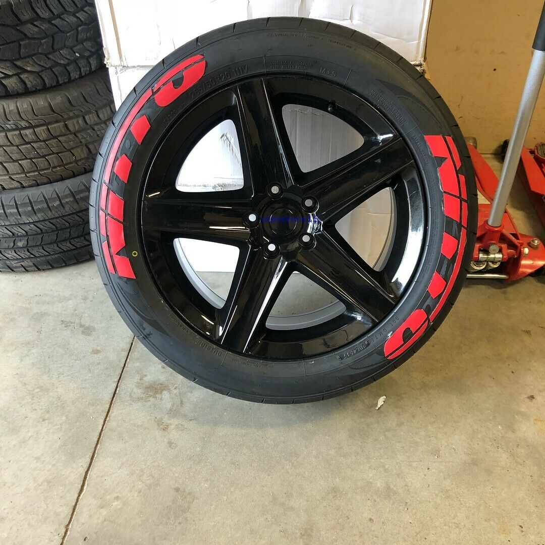 Permanent Tire Lettering Stickers Nitto Red set for 4 wheels 1.25" for 14" to 22"