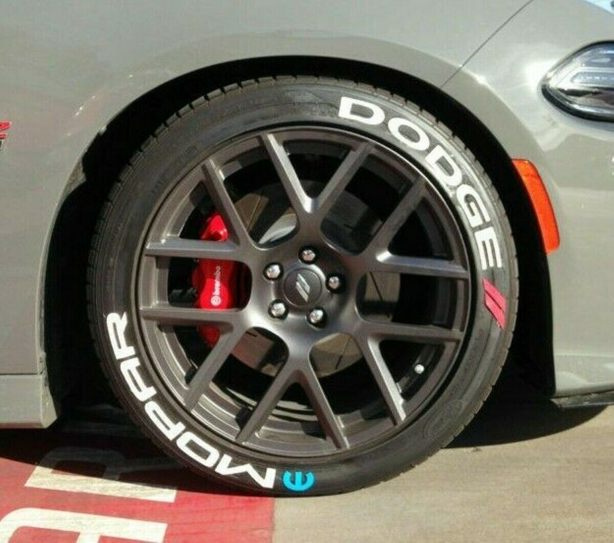 Permanent Tire Lettering Stickers Dodge Mopar set 4 wheels 1.25" for 14" to 24"