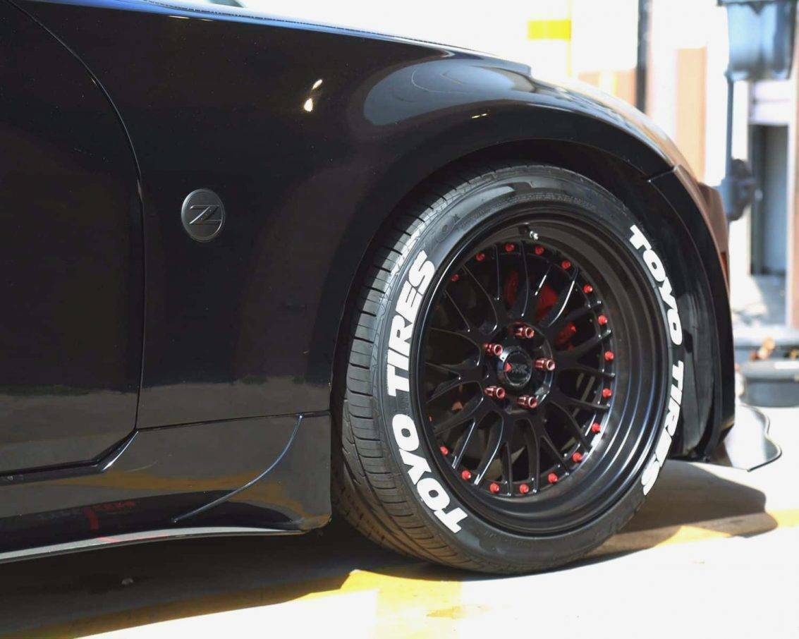 Permanent Tire Lettering Stickers Toyo Tires set 4 wheels 1.25" for 14" to 22"