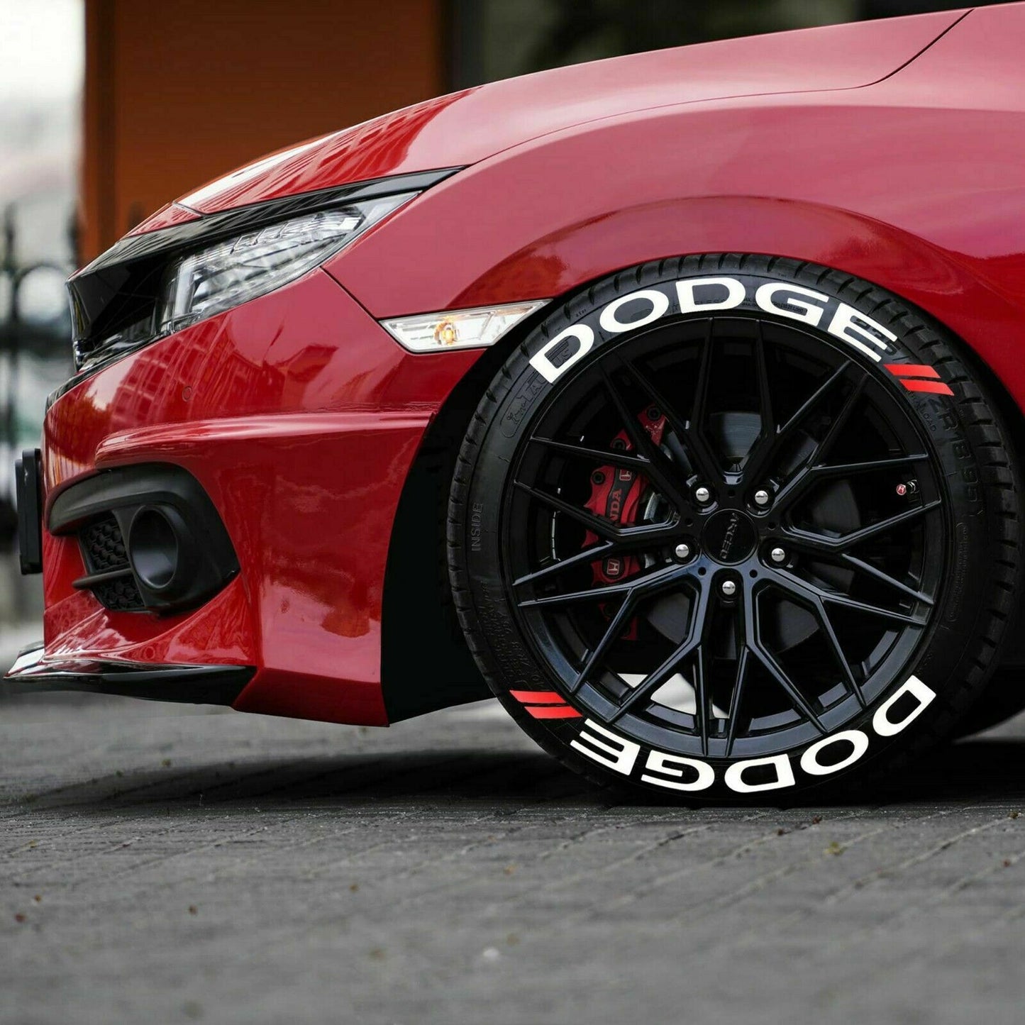 Permanent Tire Lettering Stickers Dodge set for 4 wheels 1.25" for 14" to 24"