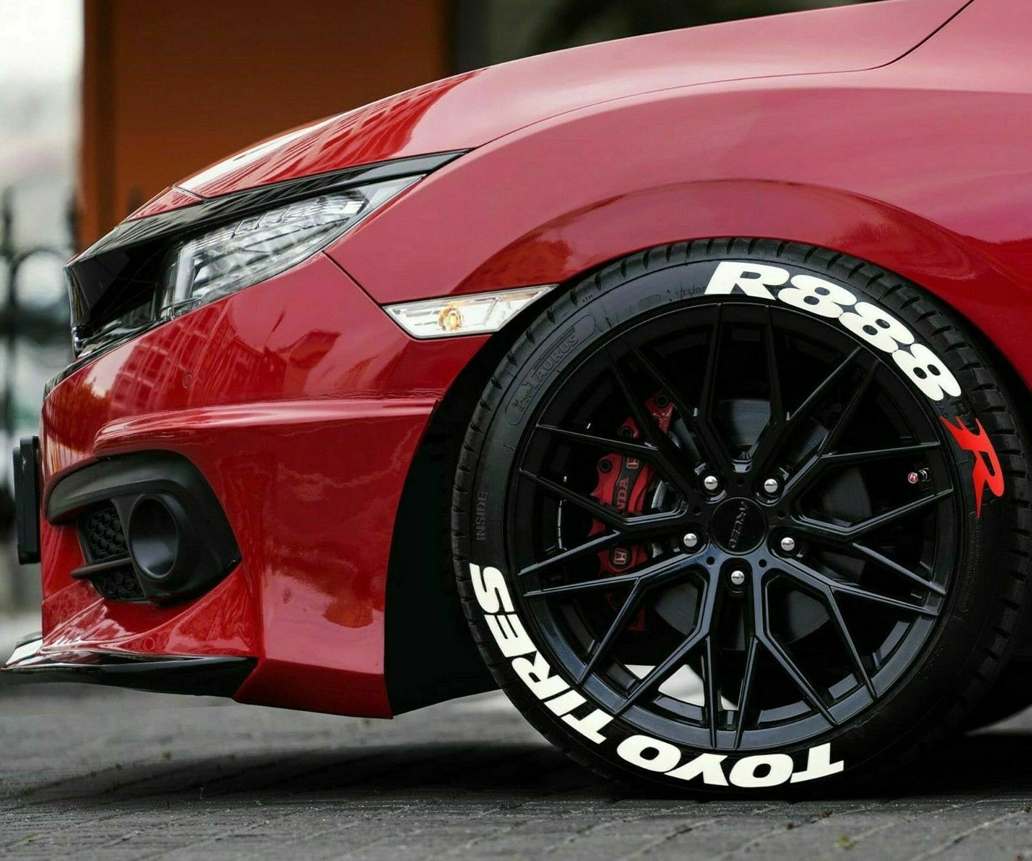 Permanent Tire Lettering Stickers Toyo Tires R888R set 4 wheels 1.25" for 14" 22