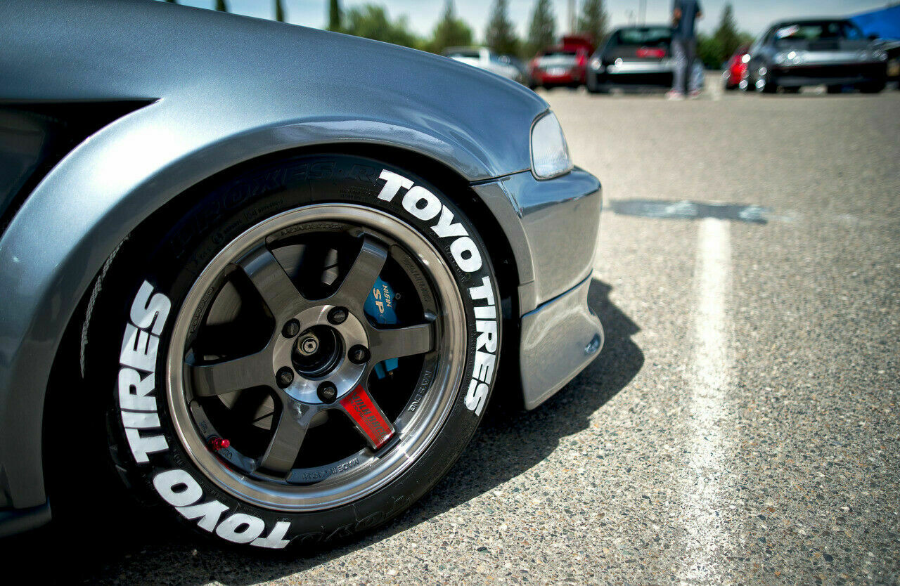 Permanent Tire Lettering Stickers Toyo Tires set 4 wheels 1.25" for 14" to 22"