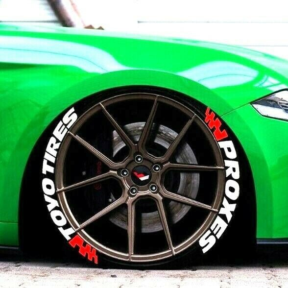 Permanent Tire Lettering Stickers Toyo Tires Proxrs set 1.25" for 14" to 22"