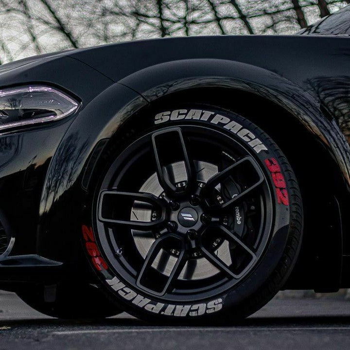 Permanent Tire Lettering Stickers Scat Pack 392 set 4 wheels 1.25" for 16" to 24"