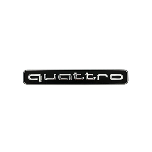 Audi Quattro Rear Emblem Black Chrome 3D Trunk Badge OEM A3 A4 A5 A6 A7 A8 Q5 Q7