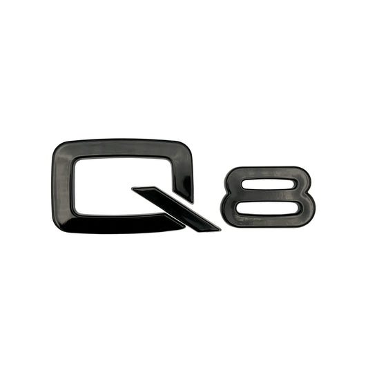 Audi Q8 Gloss Black Emblem Rear Trunk Lid 3D Badge OEM S Line Logo Nameplate SQ8