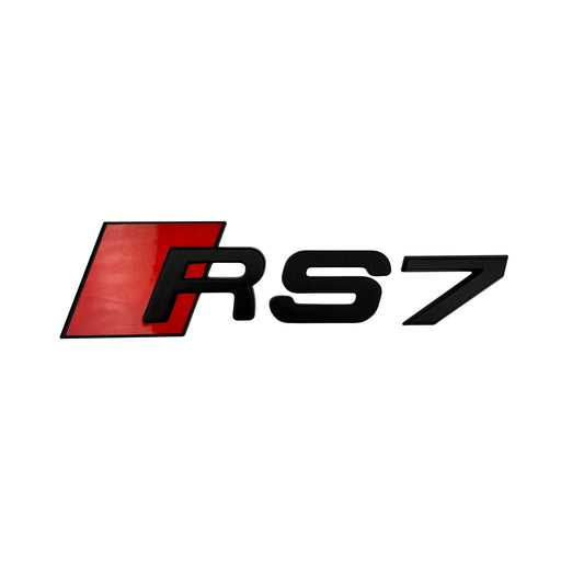 Audi RS7 Matte Black Emblem Rear Trunk Tailgate 3D Badge fit Audi RS7 A7 S7 Logo