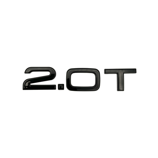 Audi 2.0T Emblem Matte Black 3D Badge Trunk for Nameplate OEM Compact S Line A4