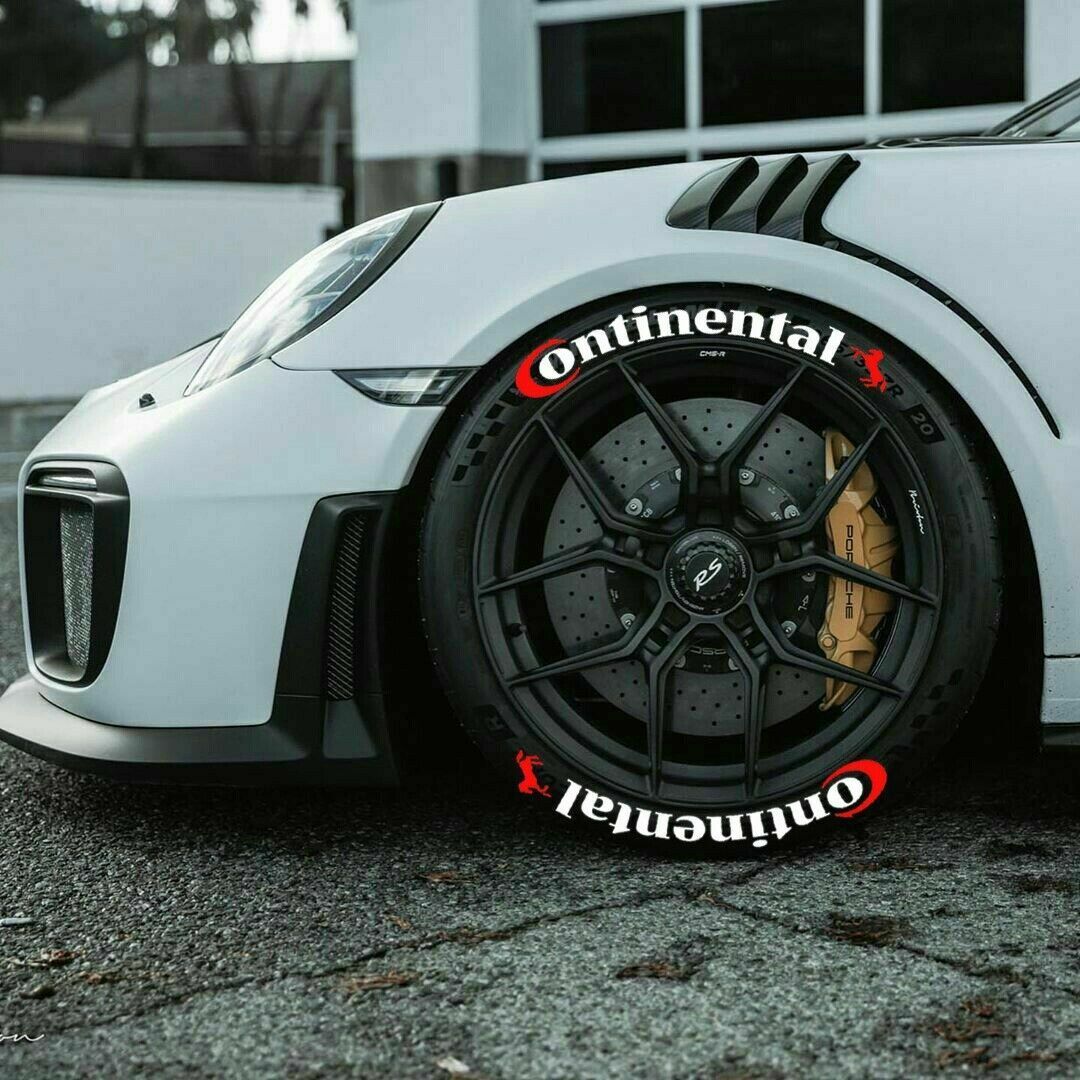 Permanent Tire Lettering Stickers Continental set 4 wheels 1.25" for 14" to 20"