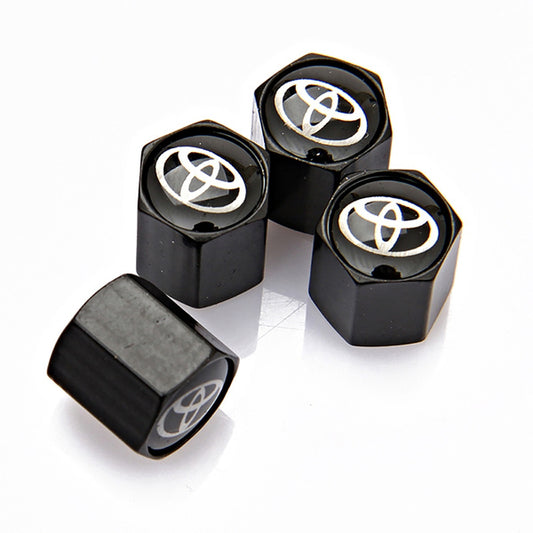 4x Black aluminium Tire Air Valve Cap For Most Toyota Cars, Trucks & SUVs