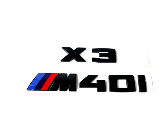 BMW X3 M40i Black Emblem. X3 M40i Gloss Black Trunk Emblem