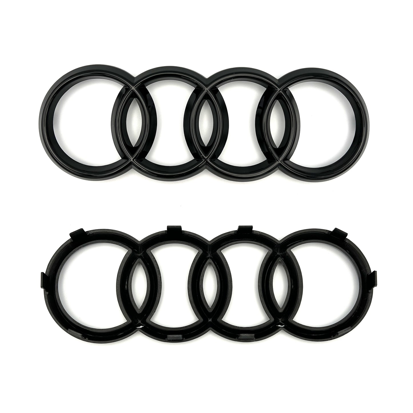 Gloss Black Audi Rings Front Rear Emblem fit A5 S5 Sportback Trunk Badge OE Set 273mm/193mm