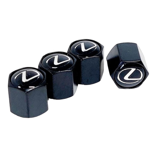 4x Black aluminium Tire Air Valve Cap For Most Lexus Cars, Trucks & SUVs