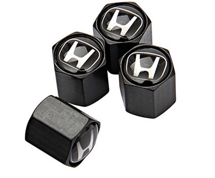 4x Black aluminium Tire Air Valve Cap For Most Honda Cars, Trucks & SUVs