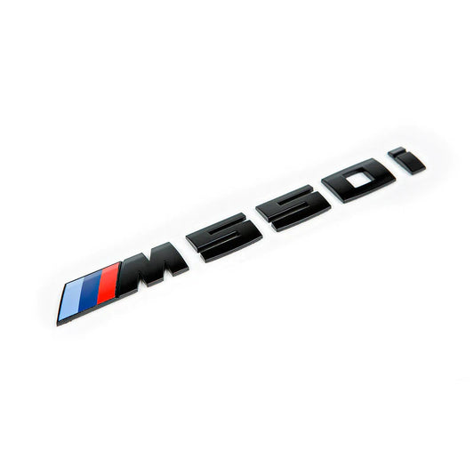 BMW M550i Black Emblem. Black BMW M550i Trunk Badge