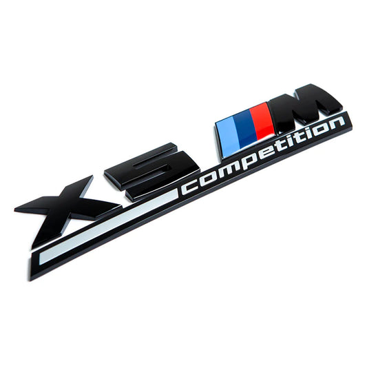 BMW X5M Competition Black Emblem. Black BMW X5M Trunk Badge