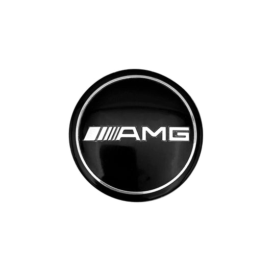 Mercedes Benz AMG Black Classic Steering Wheel Emblem Black Chrome 3D Interior Badge 52mm