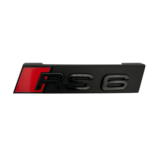Audi RS6 Front Grill Emblem Gloss Black for RS6 A S6 Hood Grille Badge Nameplate