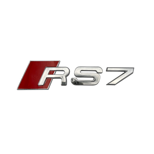 Audi RS7 Chrome Emblem 3D Badge Rear Trunk Tailgate fit Audi RS7 A7 S7 Logo