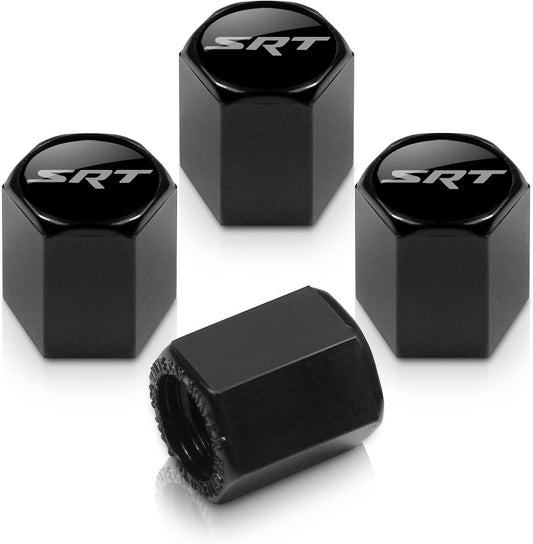 4x Black aluminium Tire Air Valve Cap For Most Dodge SRT Cars, Trucks & SUVs