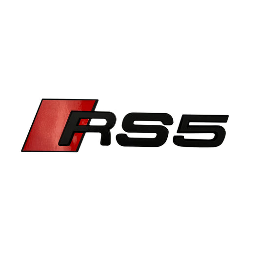 Audi RS5 Matte Black Emblem Rear Trunk Tailgate 3D Badge for Audi RS5 S5 Logo A5