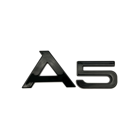 Audi A5 Gloss Black Emblem 3D Rear Trunk Lid Badge OEM S Line Logo Nameplate