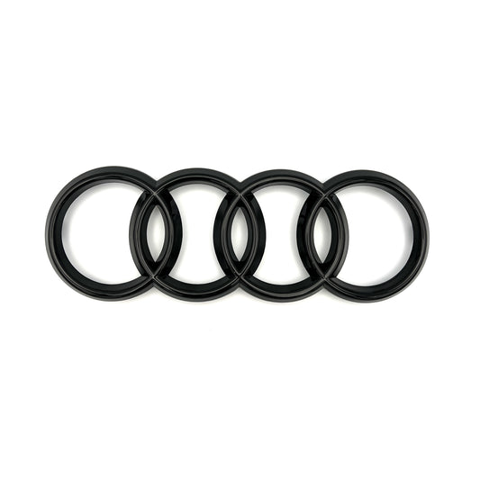Audi Rear Rings Gloss Black 203mm Trunk Lid Emblem Badge Logo A4 S4 S6 A6 Q3 Q5
