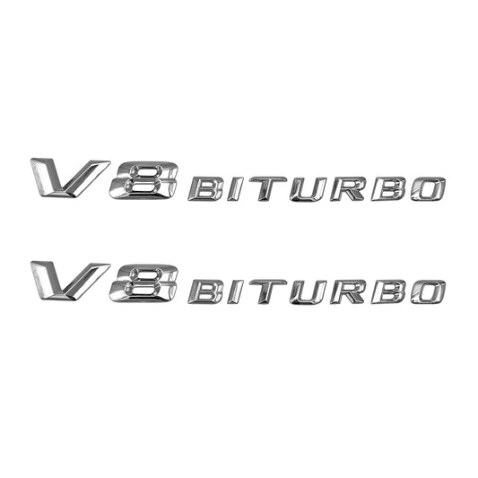 Mercedes Benz AMG CL63 E63 OEM NEW V8 BiTurbo Emblem Side Fender 3D Chrome Badge